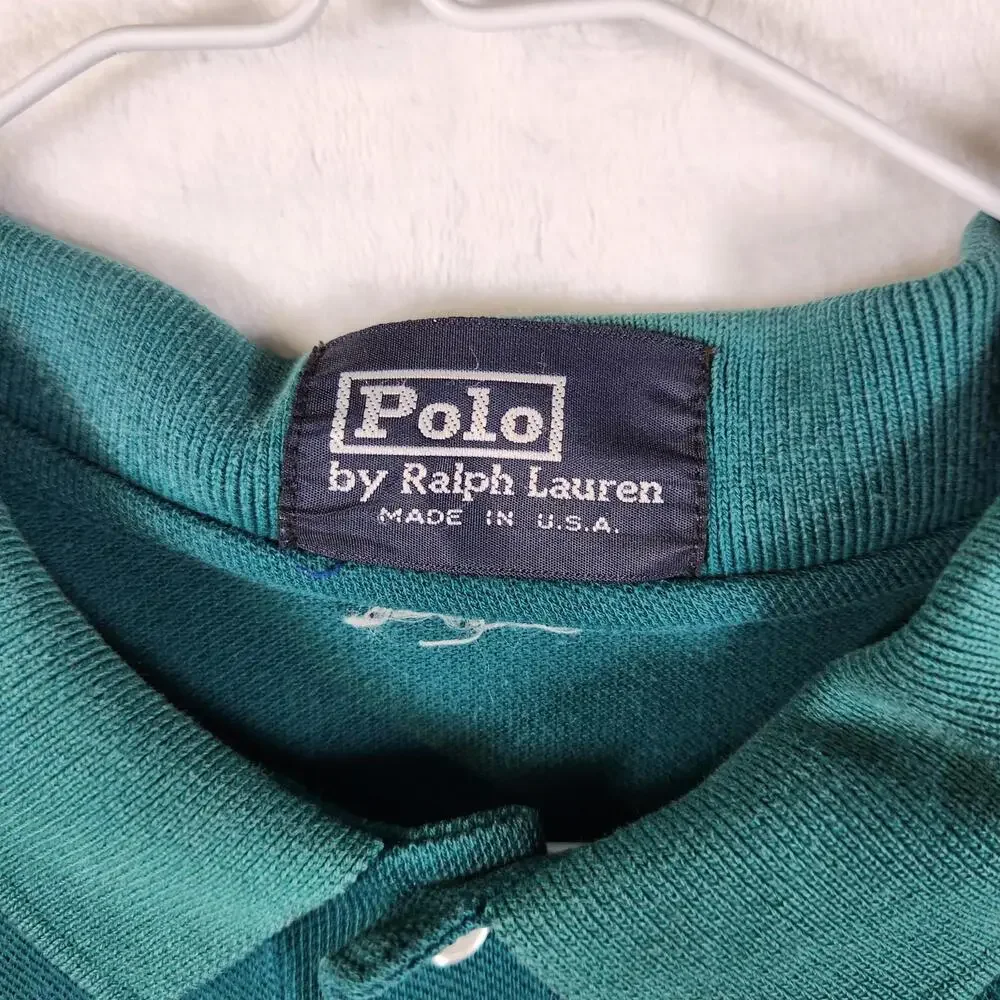 Polo by Ralph Lauren‎ Collared Short Sleeve Polo Shirt Adult Mens Size L Green